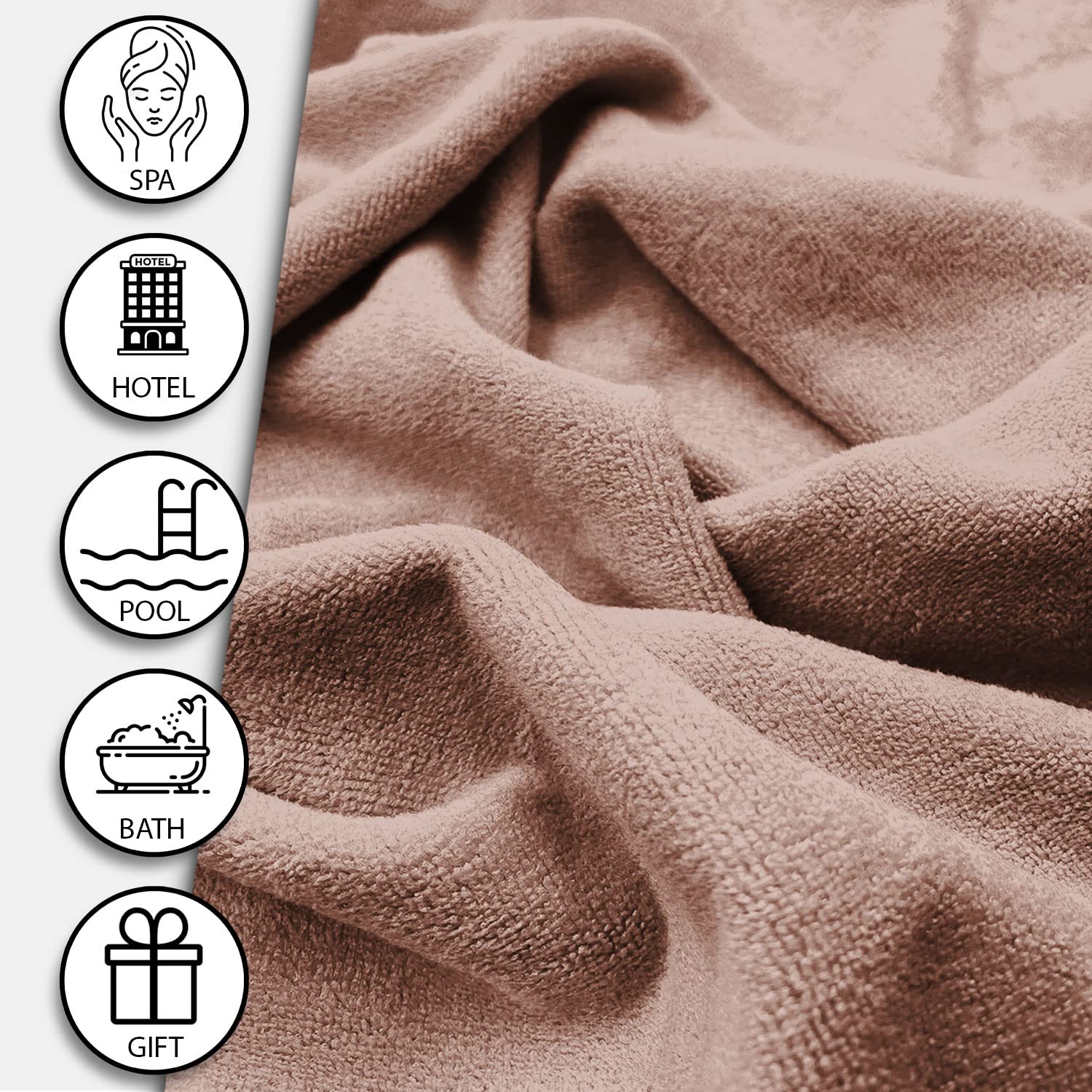 Sassoon Venir Microfiber 1 Piece Men Bath Towel 450 GSM (70x145cm, Peanut Color) Ultra Soft Material, Towel for Daily use 1