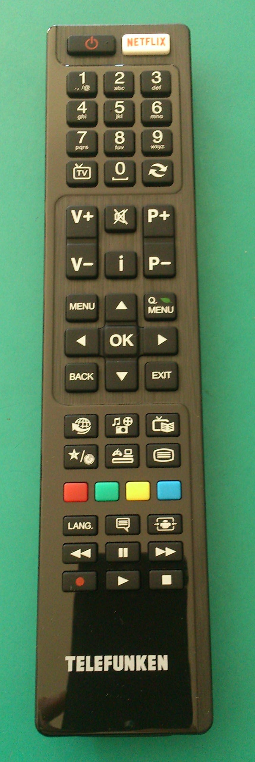 Original remote control for TELEFUNKEN Te 40282 B34 C2H, te49282s25t2 K, l48u300 m4cw, tfles65300fhd200b, Te 40282 S25 T2H, tfl65fhd200bc, h32 V3 Titan, t55ex1740 Smart, tflu55uhd255, Te 48301 G37 T2R, Te 43301 G37 Z2R, te65240g37t2r
