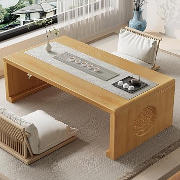 Foldable Coffee Table, Side Tables Bedroom, Japanese Floor Low Table, for Living Room, Dining RoomOrange,60x40x30cm