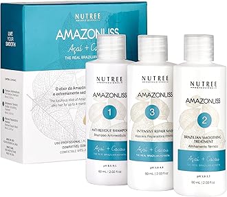 – Nutree Professional Amazonliss Keratin Smoothing Treatment Hair Straightening Natural Ingredients Conditioner (Set 2.03fl. oz)