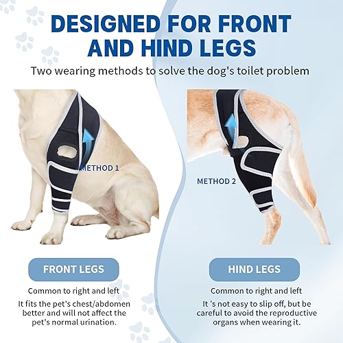 Miniatura 2 de Rodillera para perro para desgarro de pierna trasera, alivia lesiones de ligamentos y dolor en las articulaciones, soporte ajustable para piernas