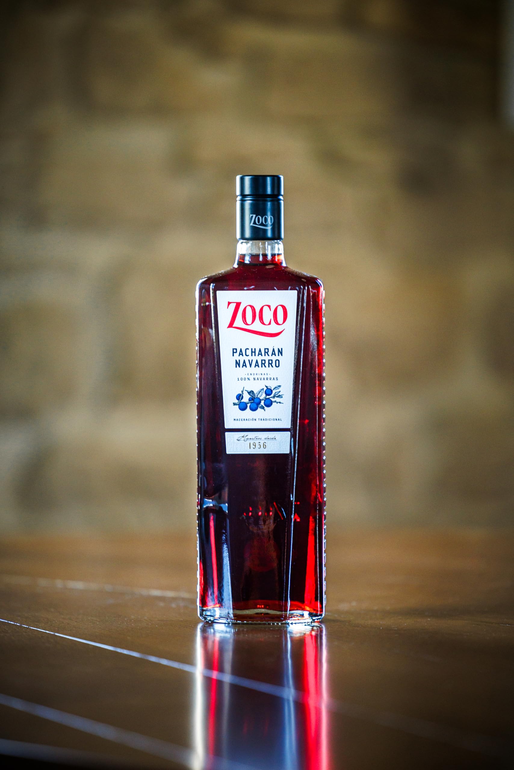 Zoco Pacharán Navarro – Licor Tradicional de Endrinas 100% Navarras – D.O. Navarra – Botella de 1 Litro