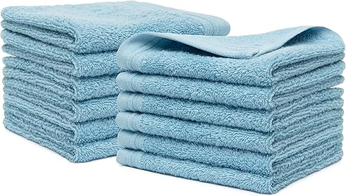 Miniatura 1 de Weidemans Juego de 12 paños de 100 % algodón de 13 x 13 pulgadas, juego de 12 toallas ultrasuaves y altamente absorbentes para baño, gimnasio,