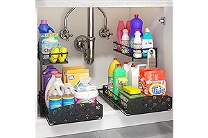 2-Pack Adjustable Storage Shelves: Maximize Space Under Sinks and Cabinets