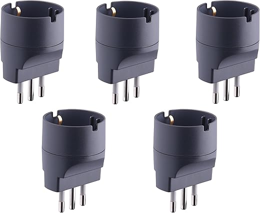 Electraline 92294 Set 5 Adattatori da Schuko a Spina Piccola...