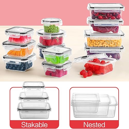 Miniatura 4 de Skroam Juego de 36 recipientes para almacenamiento de alimentos (18 recipientes herméticos para cocina y 18 tapas), recipientes de plástico sin BPA