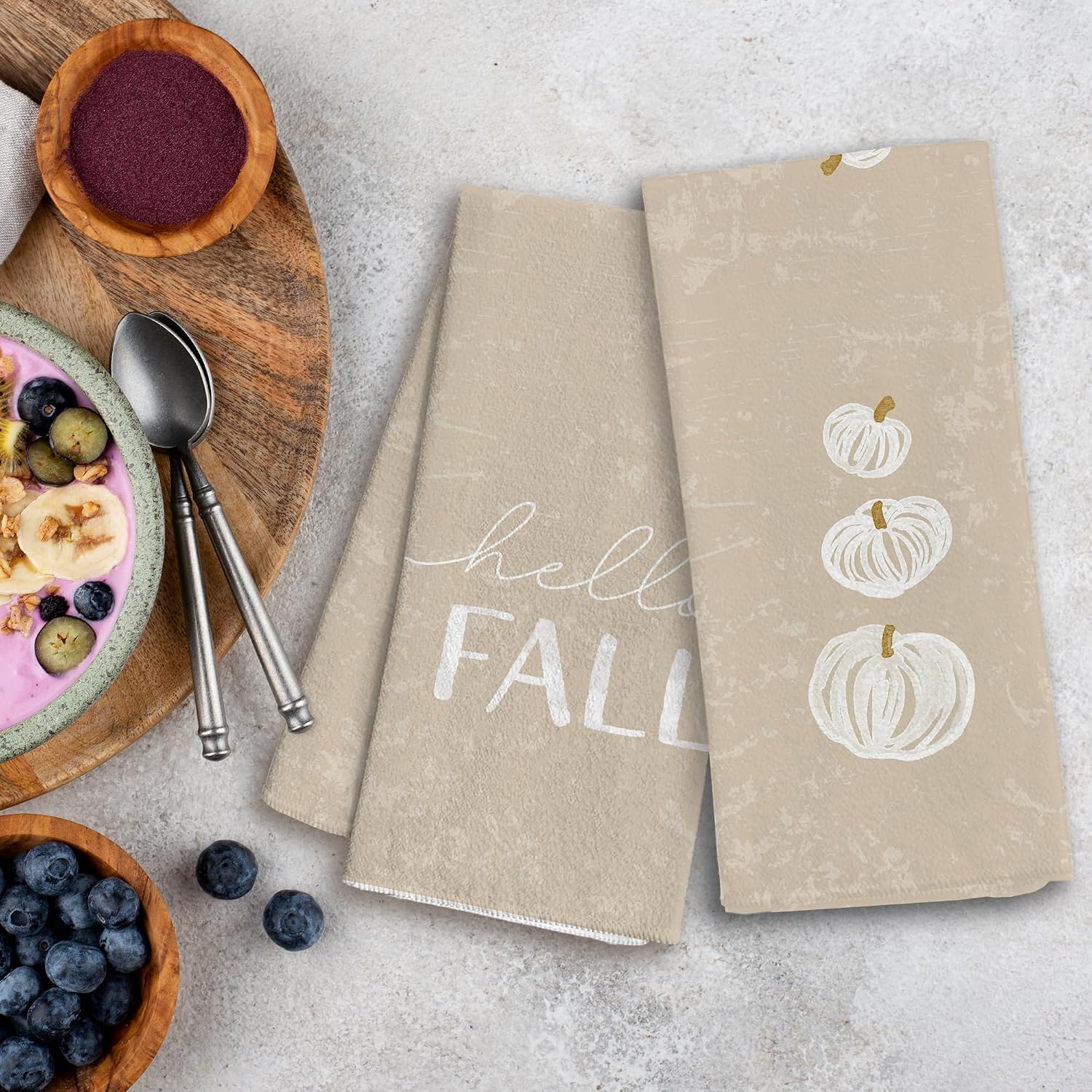 WFSM Fall Decor Decorative Towels Set of 2- Fall Towels Kitchen, Pumpkin Decor, Fall Pumpkin Decor Hand Towels, Fall Hand Towels, Autumn Decor Dish Towels, Autumn Decorations for Home, 16×24 Inches image 2