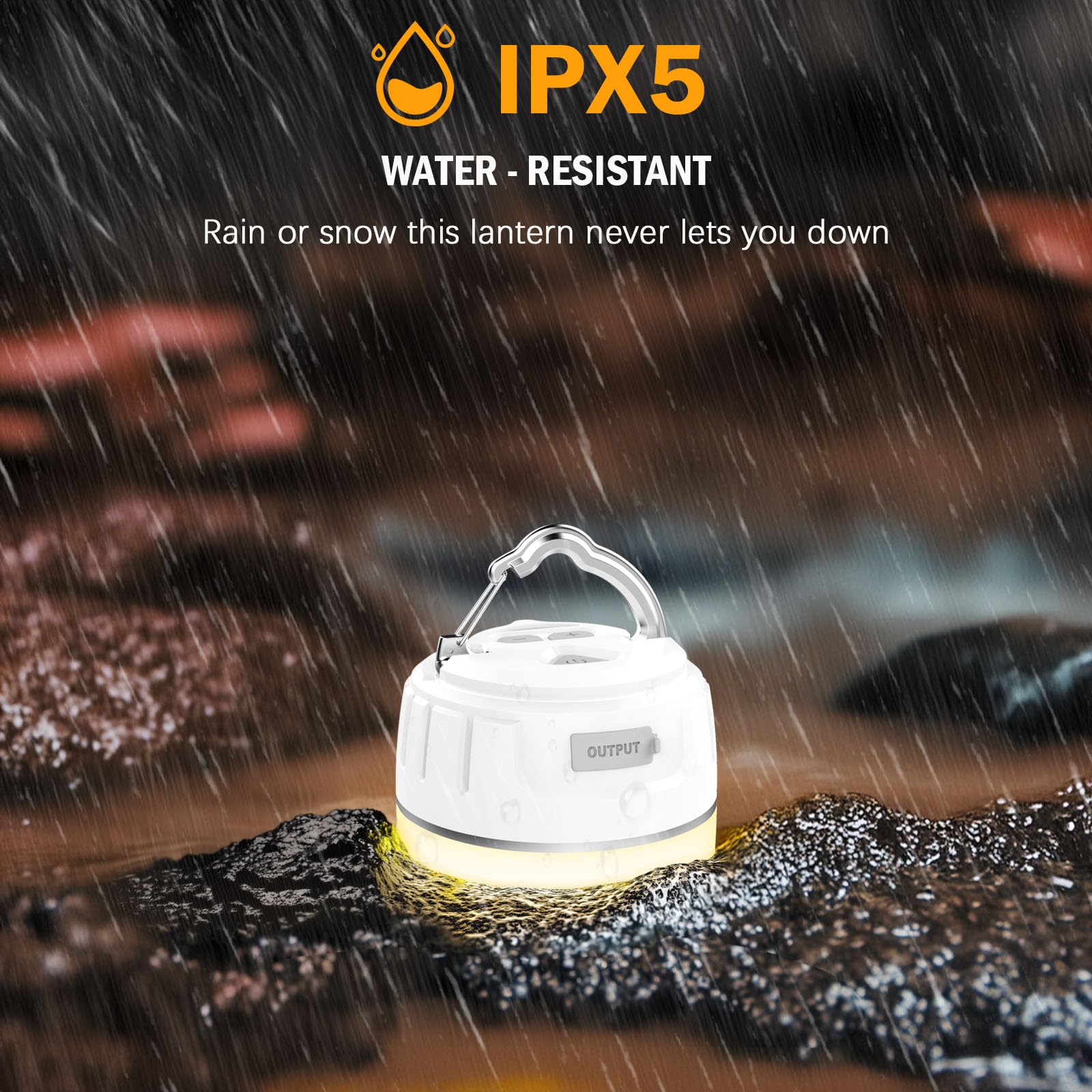 Yonktoo Lanterne de camping LED rechargeable 1000 lm, 300 h d'autonomie, 6400 mAh, lampe de tente étanche IPX5 pour camping, randonnée, pannes de courant, maison, utilisation d'urgence, édition à
