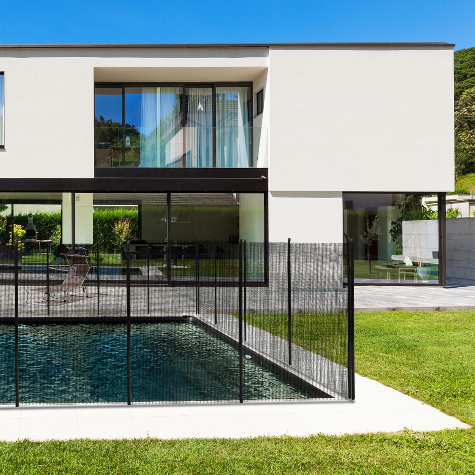 SOARS Clôture Piscine, Lot de 4 Barrières Extérieur 360 X 125 CM