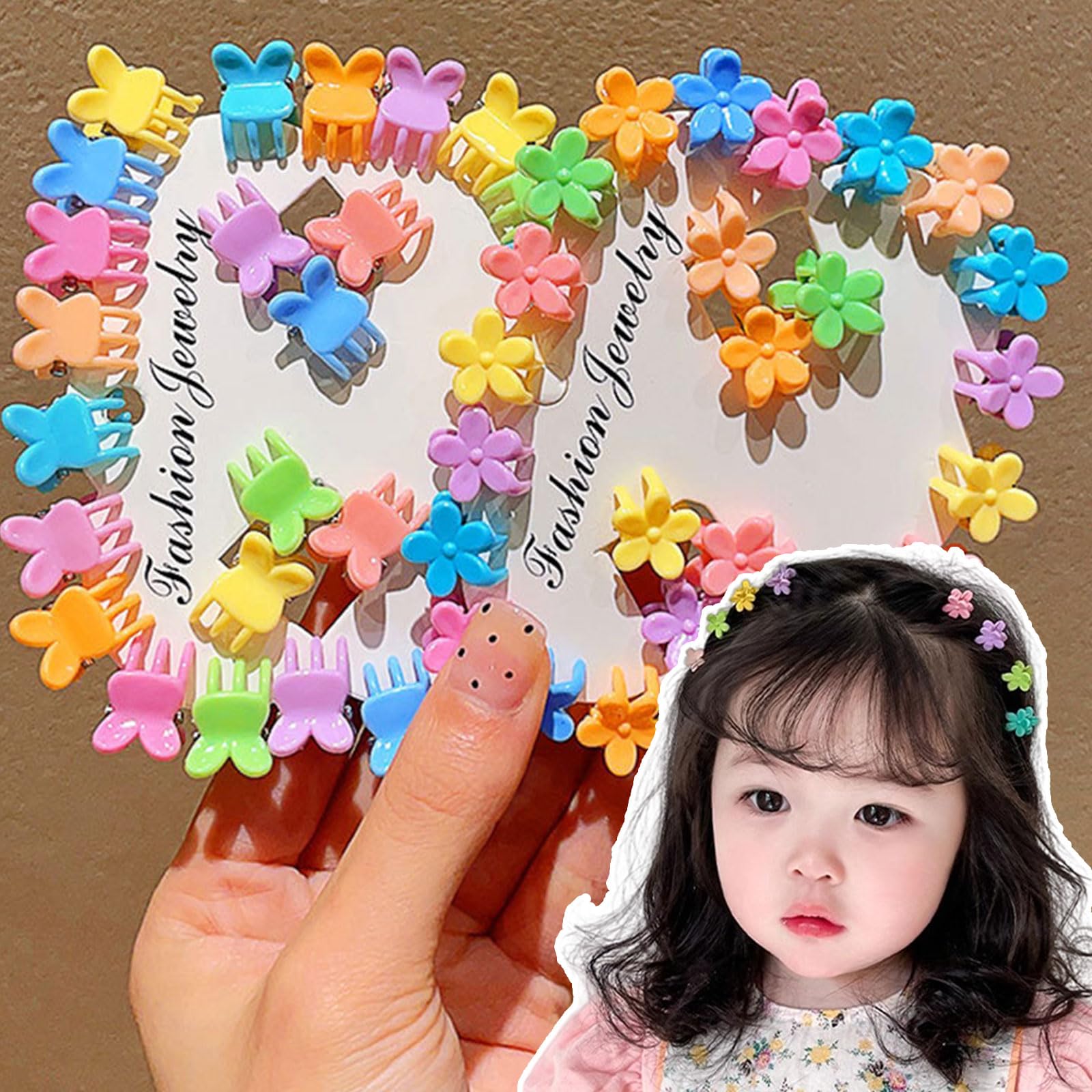 Amazon.co.jp: ミニ ヘアクリップ 100個セット 花 星 クラウン うさぎ