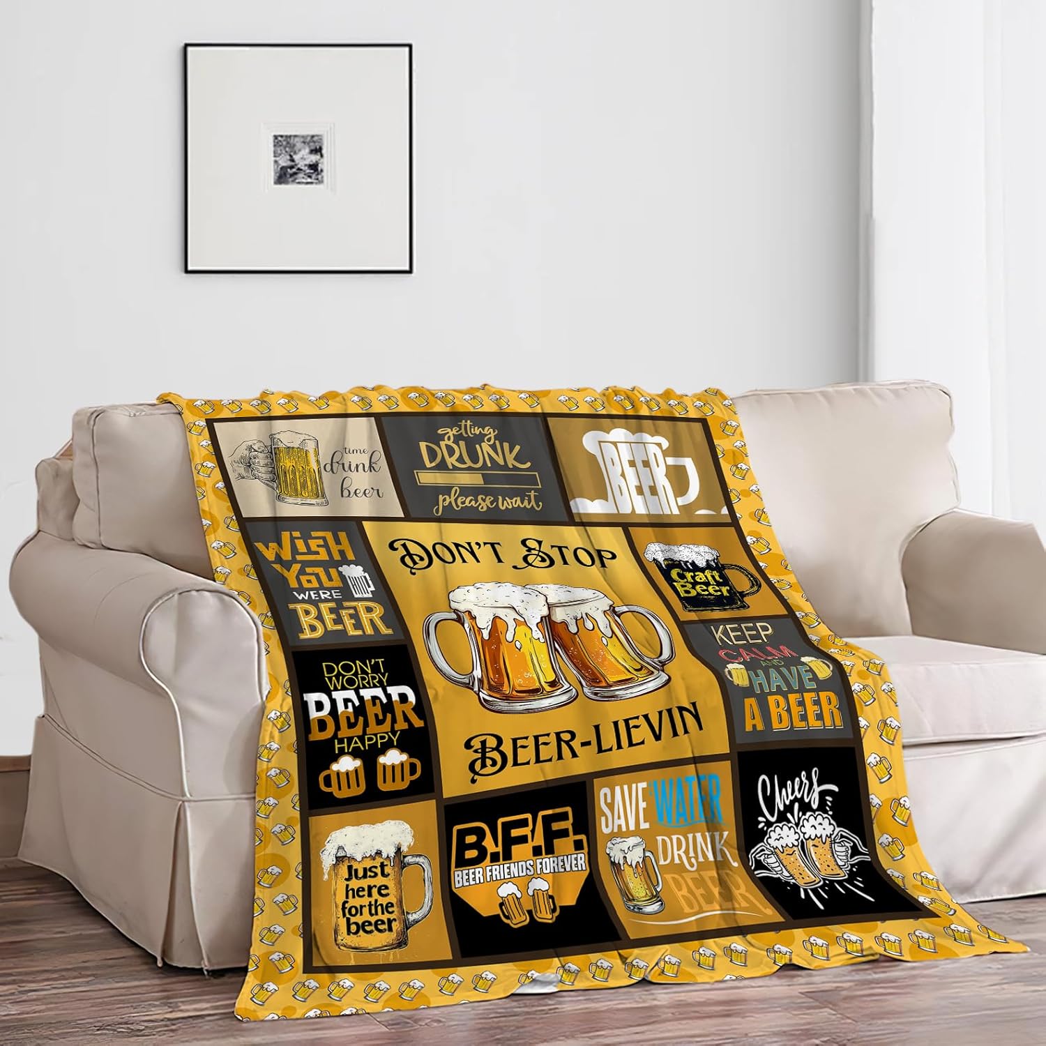 Funny Blanket Cheer Throw Blankets Gifts for Men Women Super Soft Flannel Lightweight Fluffy Plush Fuzzy Fleece Blanket for Party Bed Sofa Bedding 40"X50" - Image 4