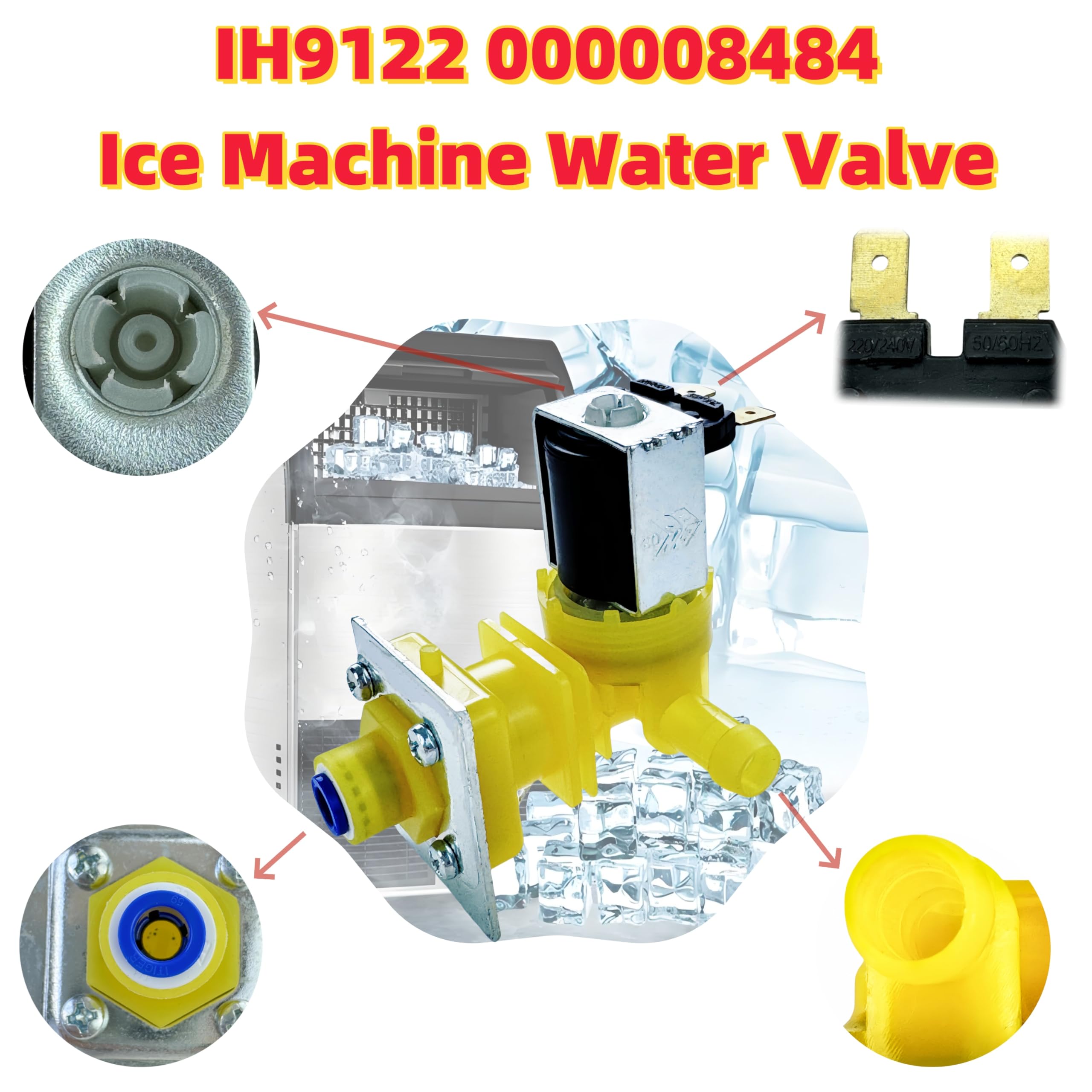 Water Inlet Valve Kit For Manitowoc Ice Machines – Upgrade Replacement Part, 220/240V