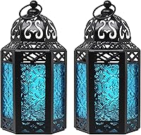 Vista 56 de VELA LANTERNS Farol portavelas decorativo, marroquí, gótico, morado, de 10.5 pulgadas, para mesa o colgar, decoración de Ramadán, decoración