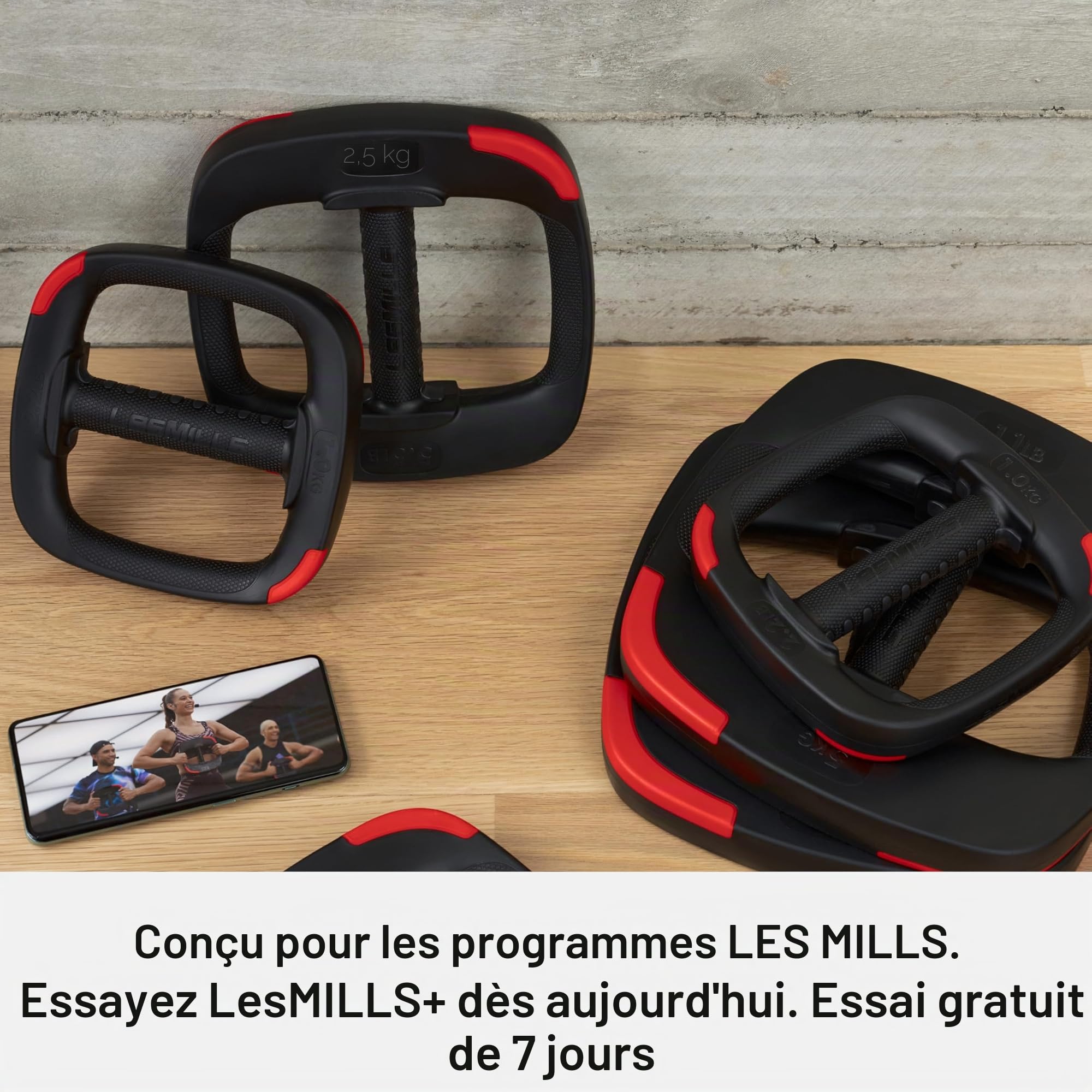 Les Mills™ Plaques de poids ergonomiques à double usage pour un entraînement complet du corps