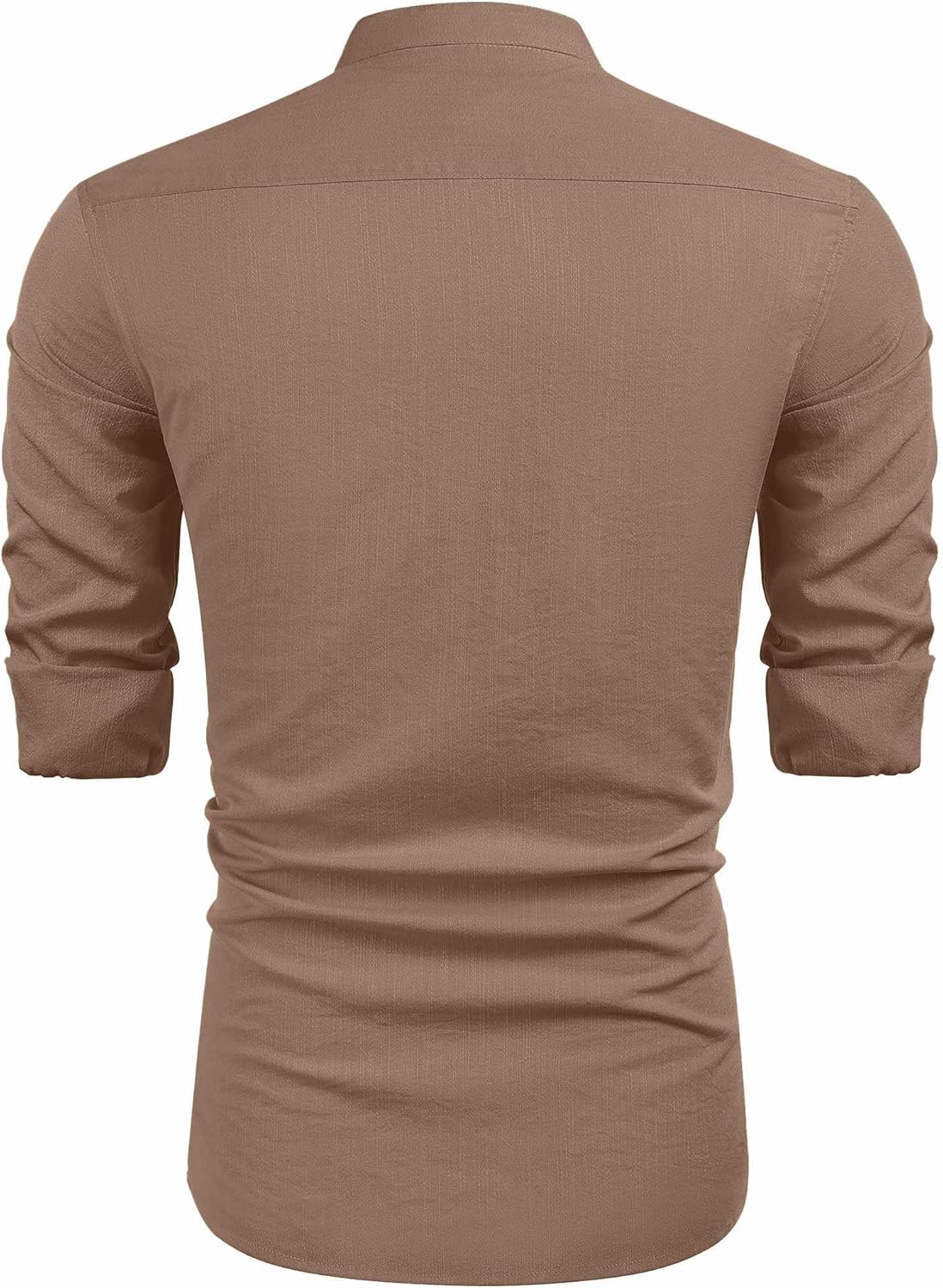 COOFANDY Men's Cuban Guayabera Shirt Casual Long Sleeve Button Down Shirts Band Collar Linen Summer Beach Shirt - Image 6