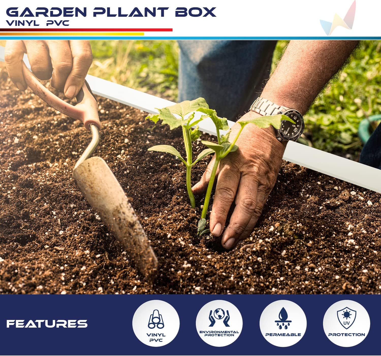 Windscreen4less 1 PC 31"x20"x20" Vinyl Raised Bed White Planter Box for Patio Balcony Deck Vegetables Herbs and Succulents Outdoor Indoor