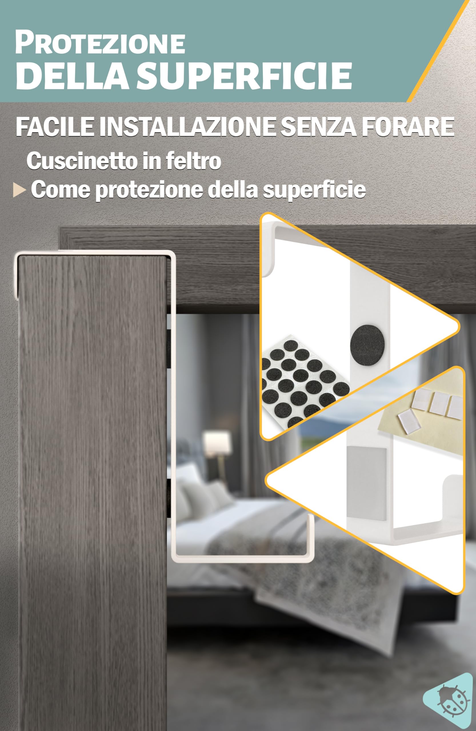 Menz attaccapanni da porta - 10 pezzi, bianco - ganci porta 4,1 cm e 4,6 cm, ganci appendiabiti resistenti, appendi abiti per porte, ideale per ogni ambiente