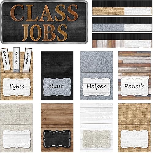 Zonon Class Jobs - Tablón de anuncios colorido para trabajos de clase, juego de gráficos de bolsillo para ayudante del profesor, decoración de
