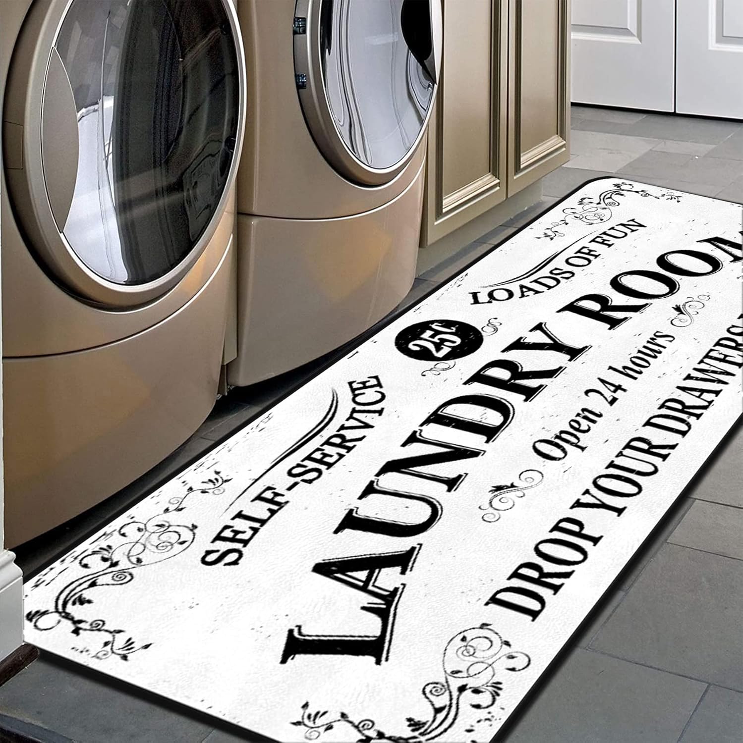 GISPOG Laundry Room Rug Runner Machine Washable Area Rugs