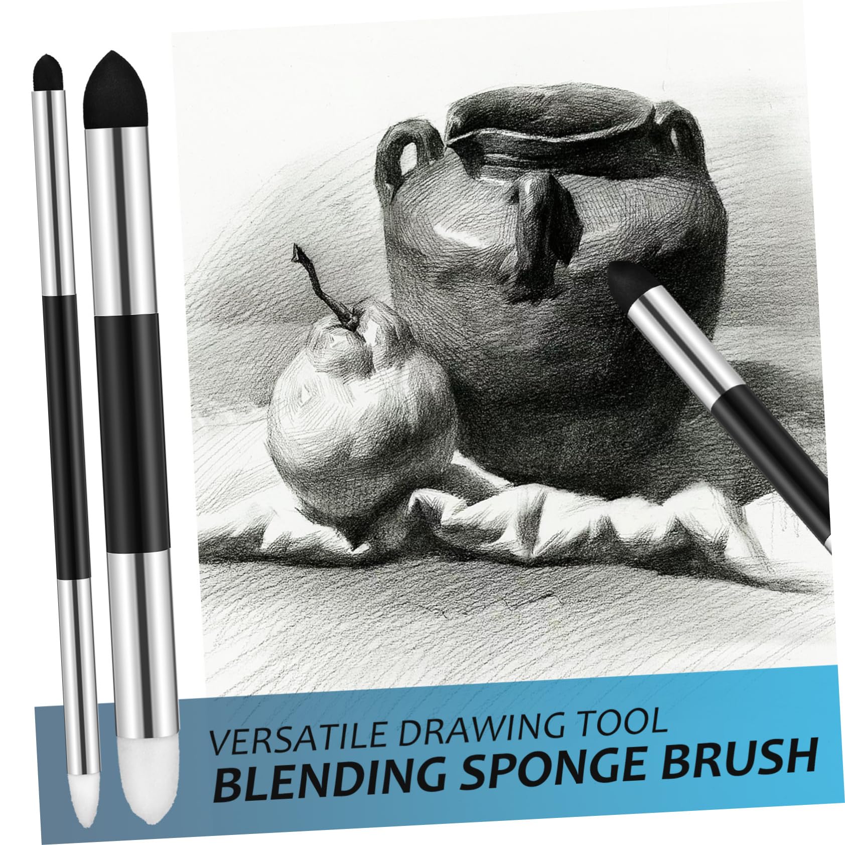 24pezzi Blending Sponge Pen Per Disegno Pennelli Per Sfocatura e Strumenti Per Artisti Classe Confortevoli e Versatili Per Creazioni Artistiche