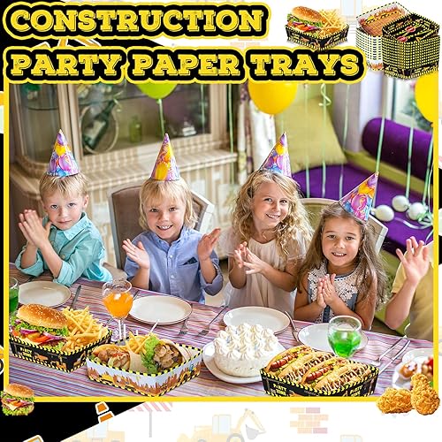 Miniatura 7 de Mifoci 48 bandejas de alimentos de construcción de 5 libras, cuenco de aperitivos de construcción, suministros de fiesta, canasta de papel