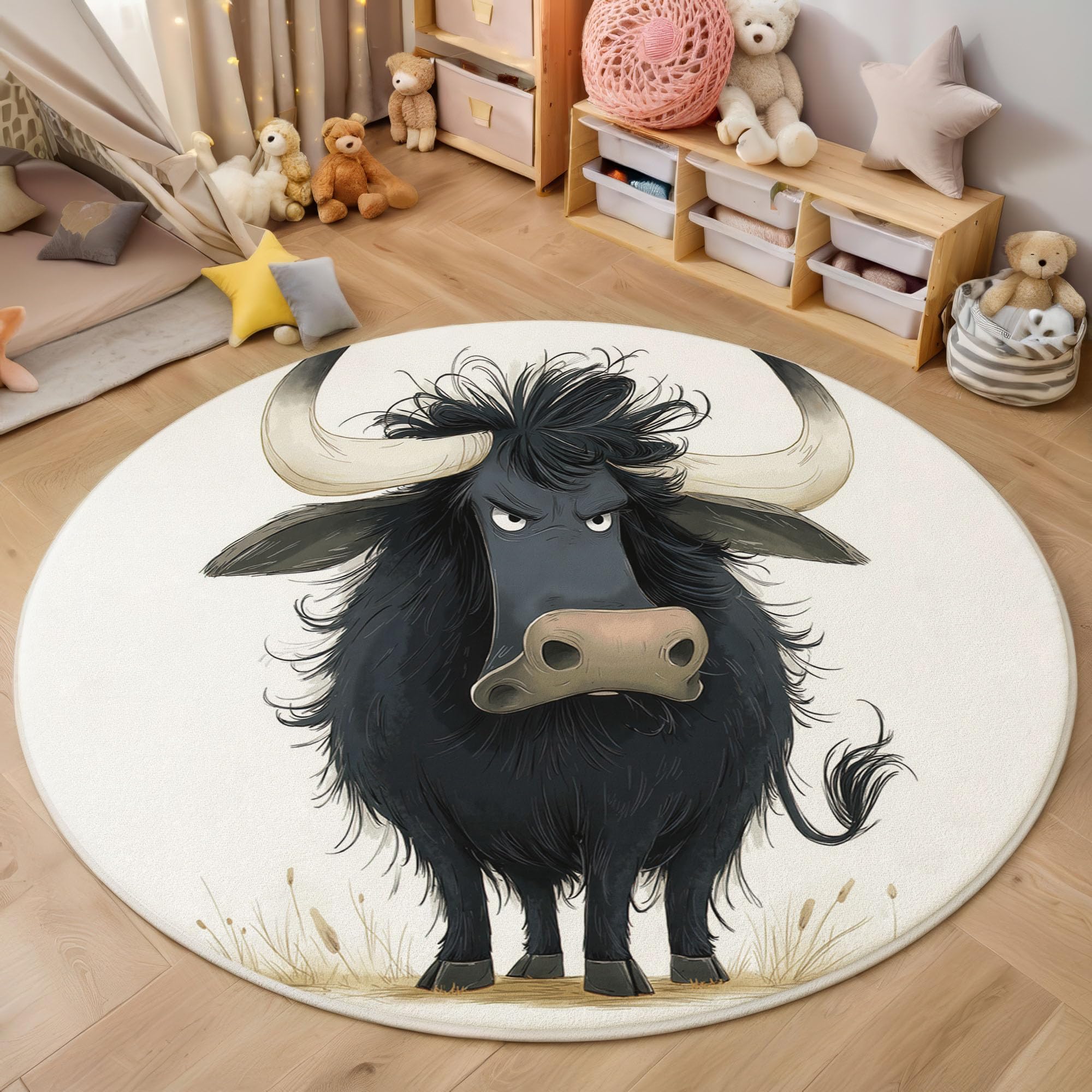 Tapis chambre enfant rond 160cm pour créer un coin lecture douillet