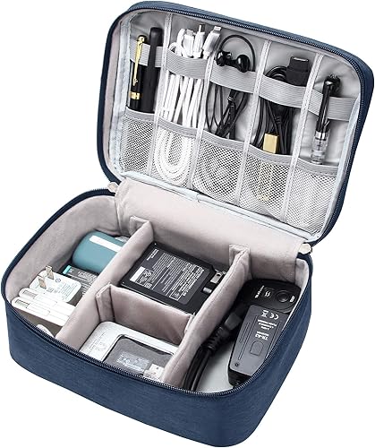 Miniatura 2 de VOCUS Organizador de artículos electrónicos, bolsa organizadora de cables de viaje para accesorios electrónicos, estuche de almacenamiento grande
