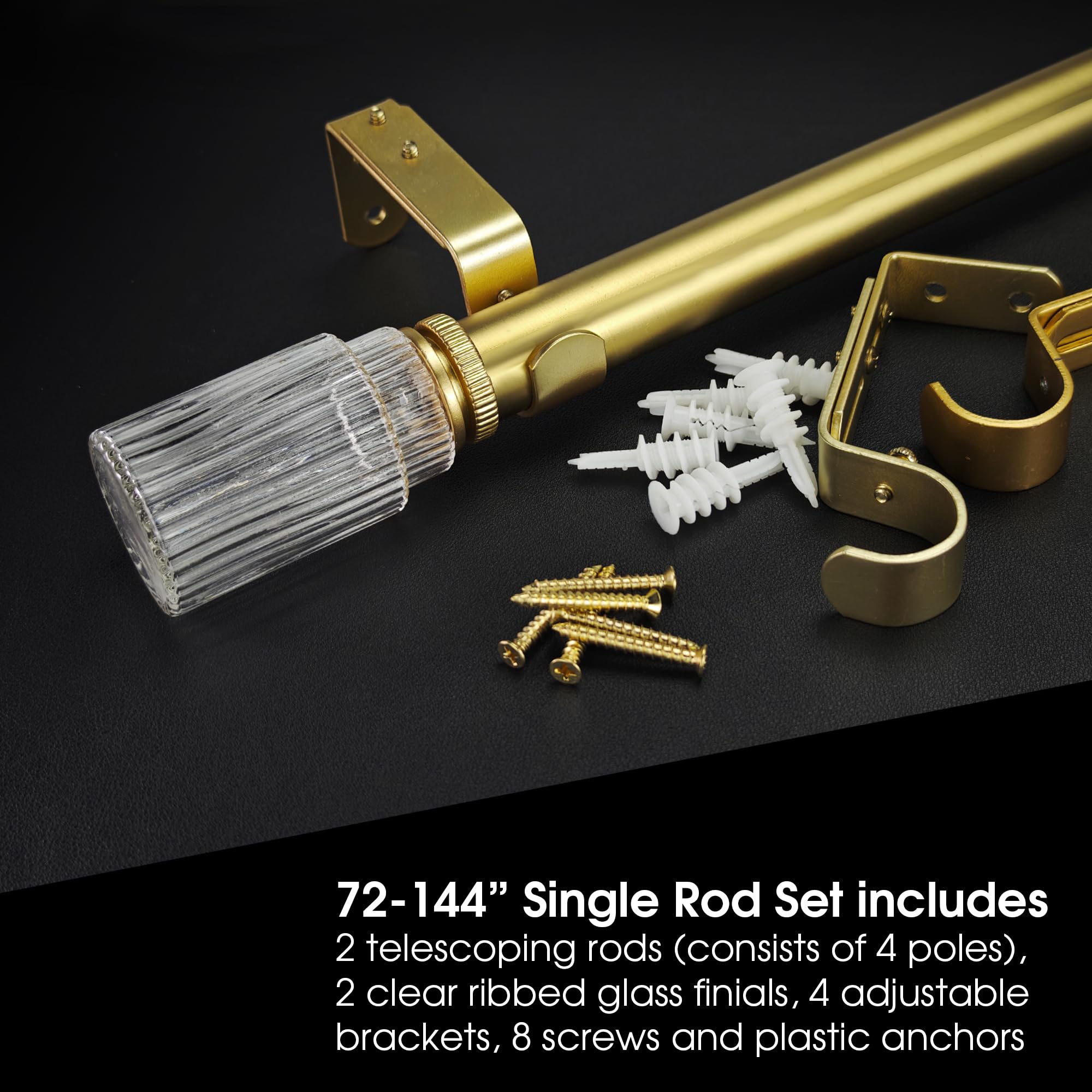 1-1/8 Inch Diameter Brushed Gold Curtain Rod With Bird Design