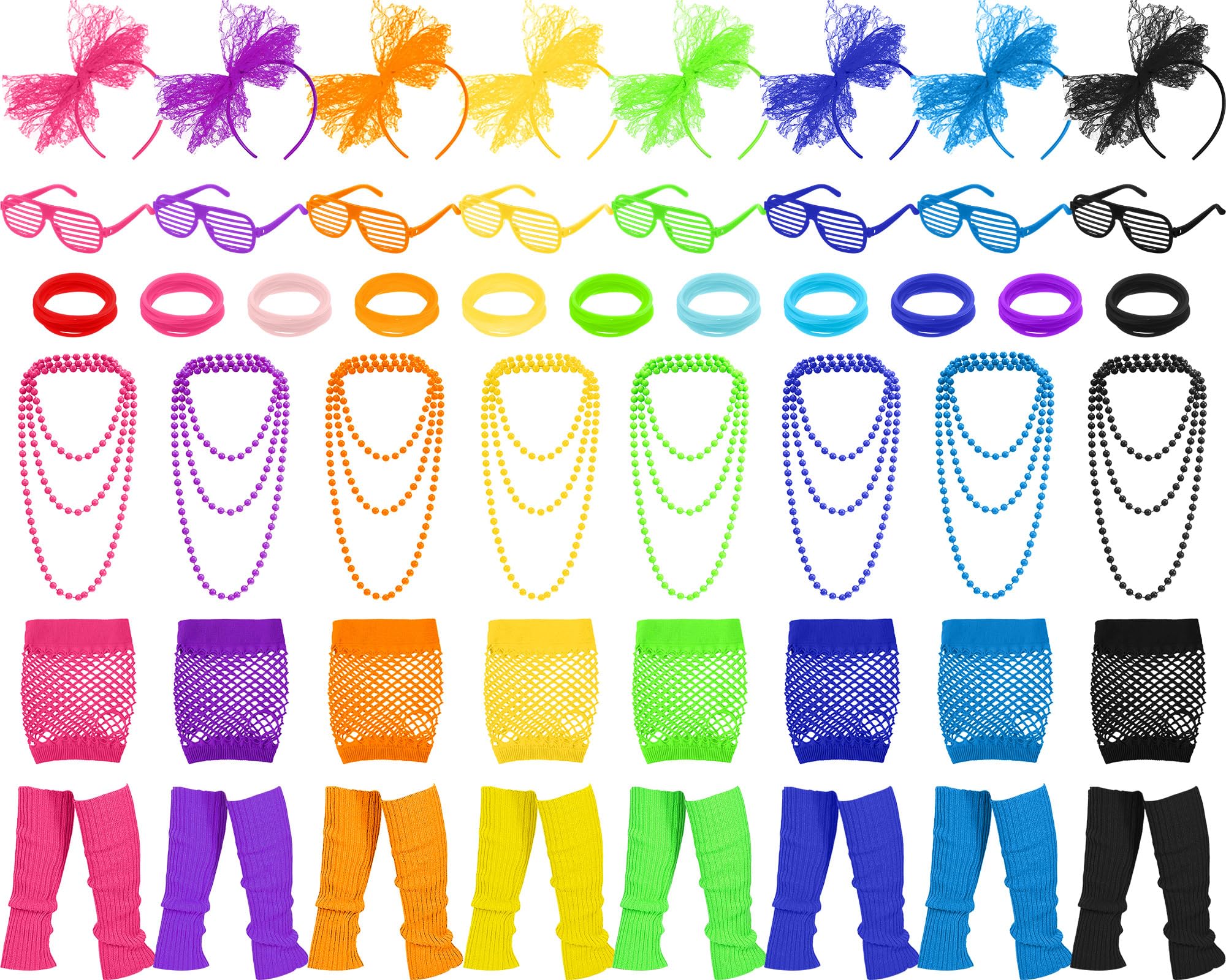 Panitay 80s Neon Costume Accessories for Women