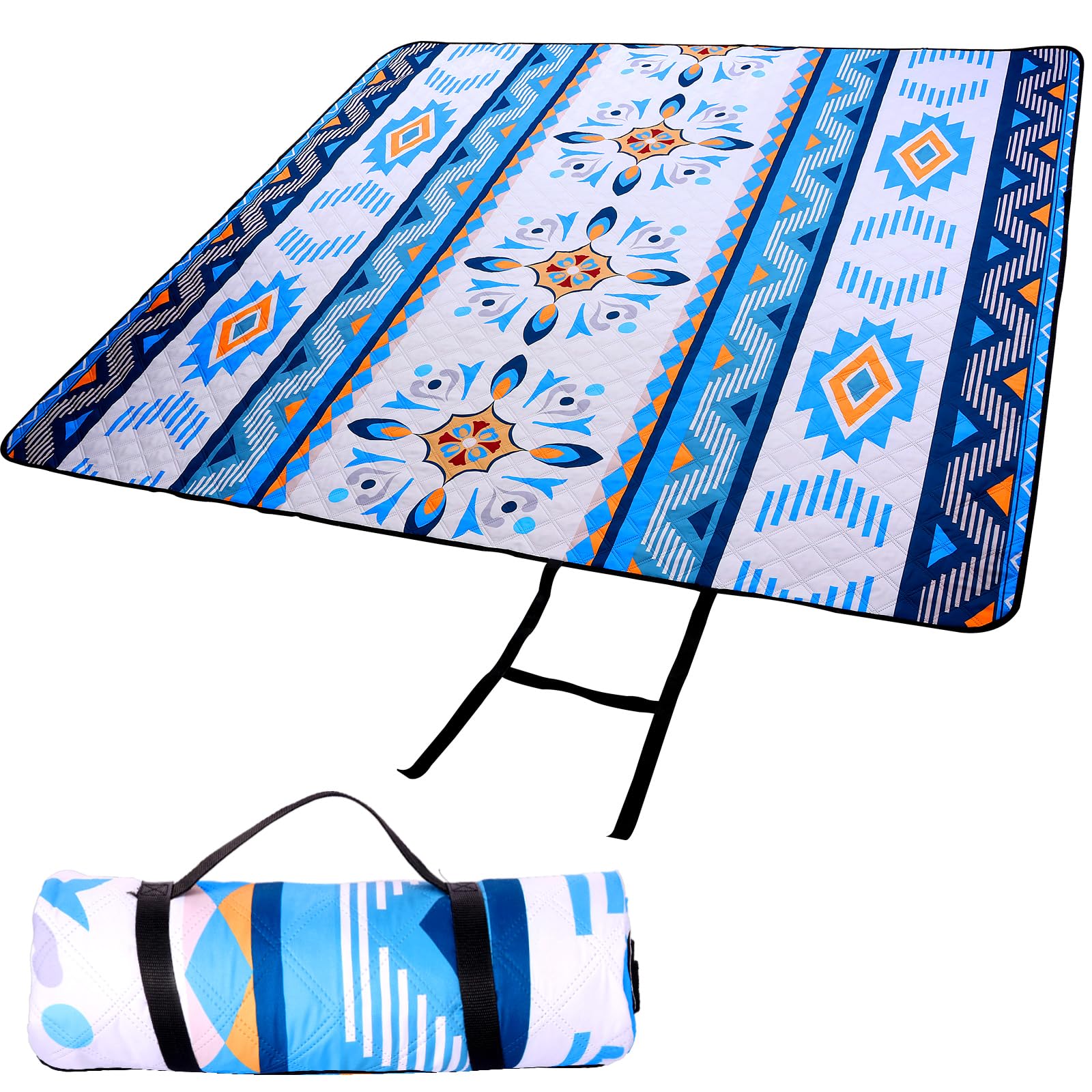 Muyoka 2 in 1 Extra Large Outdoor Picnic Blanket, Waterproof Beach Mat, Foldable Lightweight Picnic Mat for Camping Hiking Barbecue Rock Climbing Park