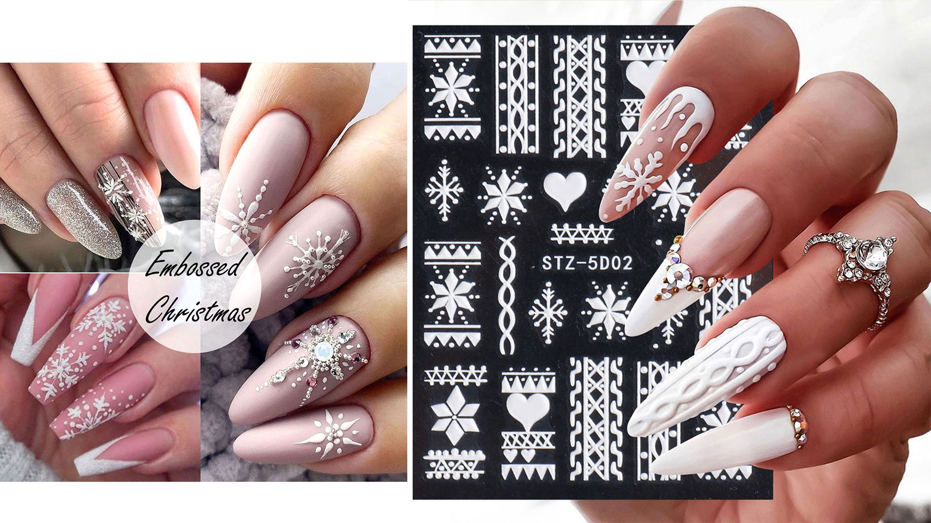 Aazon.co: Christas Nail Art Stickers 5D Ebossed Nail Decals