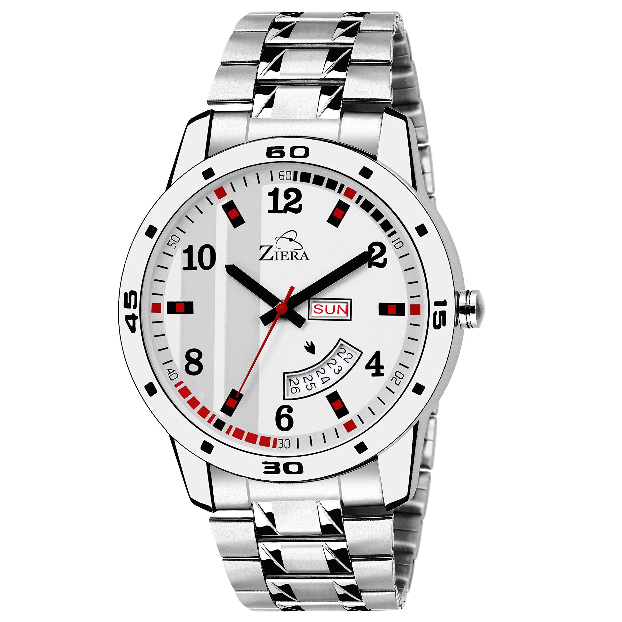 ZIERA Day and Date Analogue Off-white Dial Mens Watch (B07J1PKNWY) Amazon Price History, Amazon Price Tracker