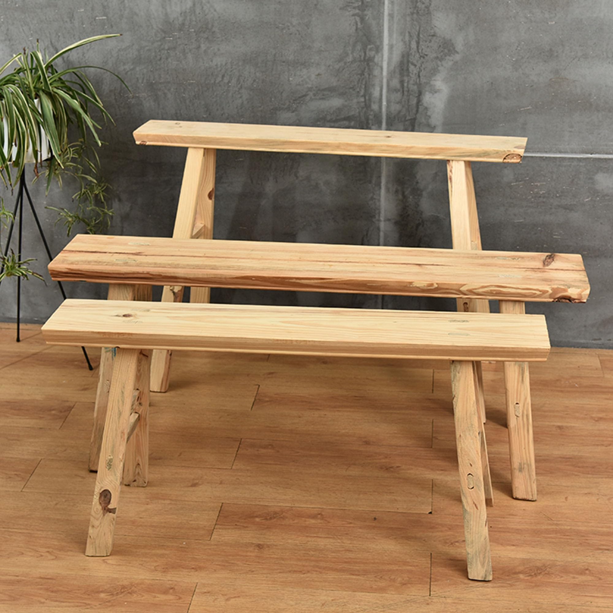 Rustykalna ławka wiejska z litego drewna, do wejścia i jadalni, konfigurowalny kolor, bez podłokietników, wszechstronna ławka na buty do sypialni i wnętrz, 150 x 20 x 47 cm