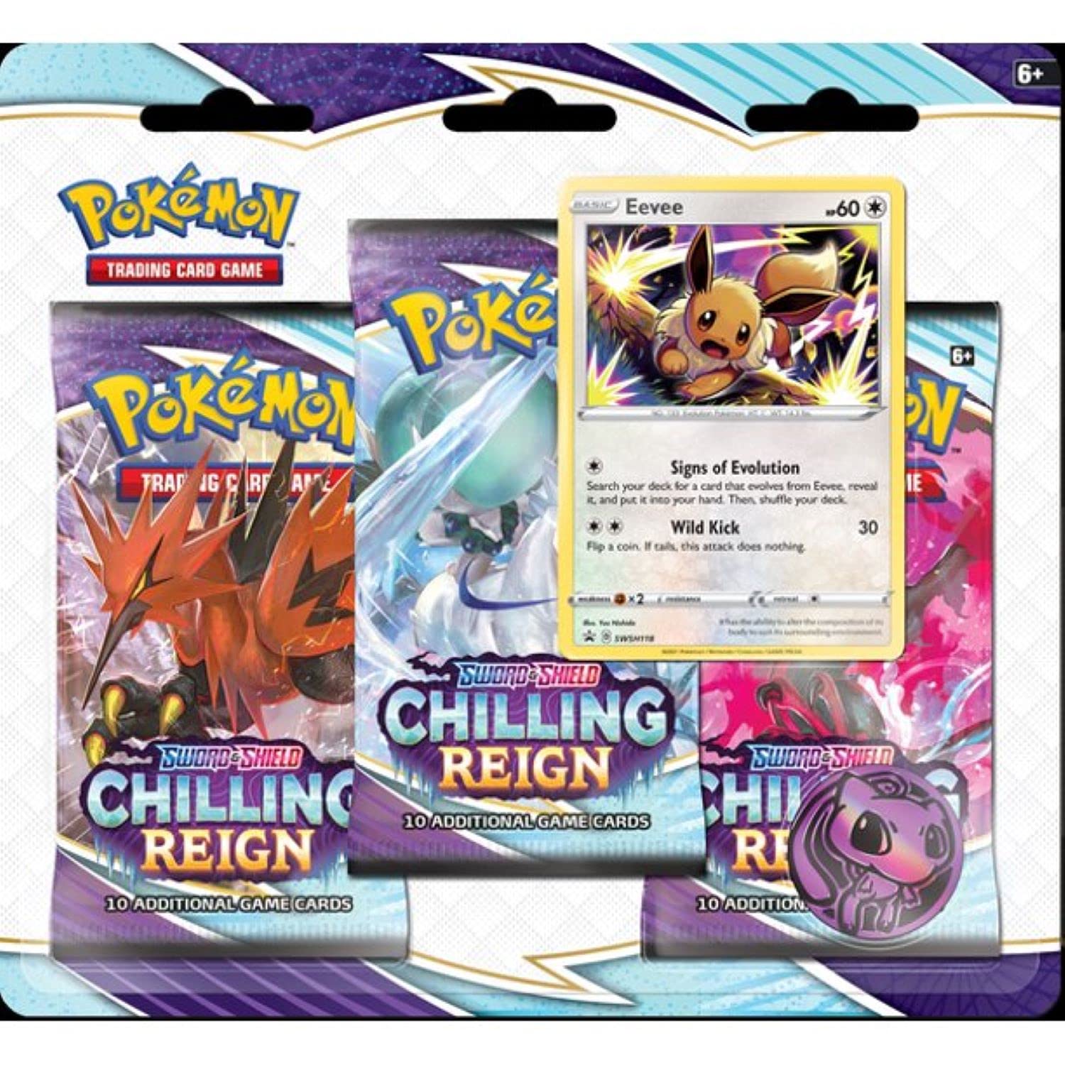 Pokemon Cards SAS6 Chilling Reign 3PK Blister- Eevee