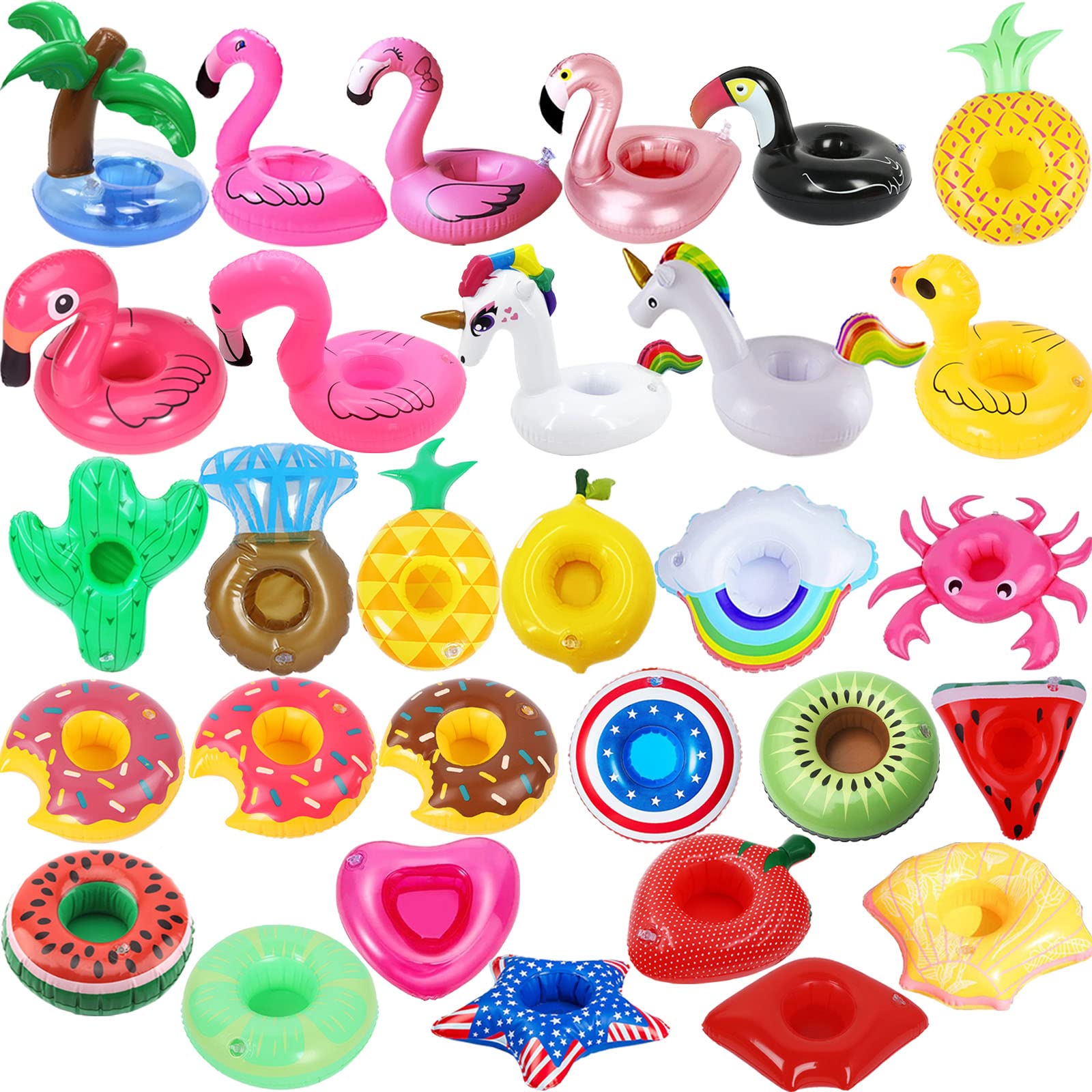 iShyan Inflatable Drink Holder, Drink Floats Inflatable Cup Holders Flamingo Coasters for Swimming Pool Party