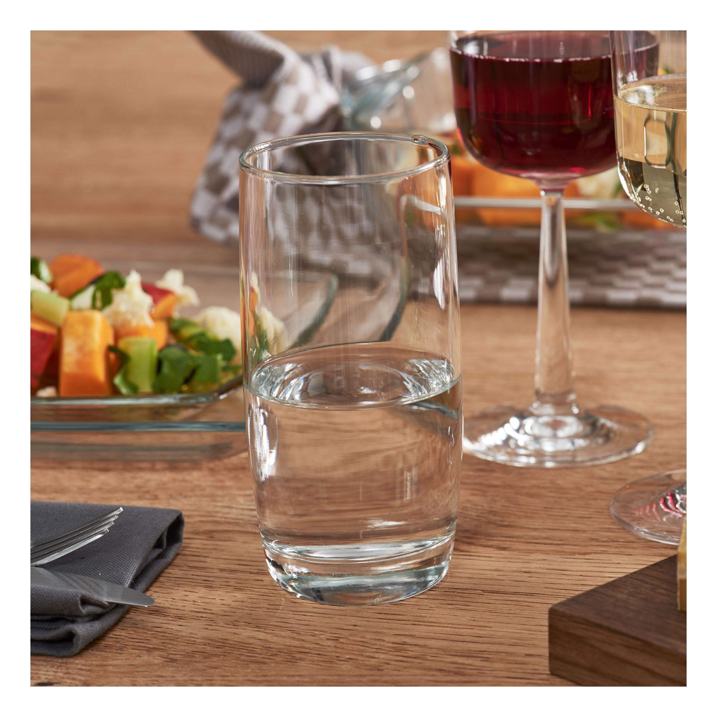 Lot De 4 Verres à Long Drink 230 Ml En Verre Neutre - Empilables, Lavables Au Lave-vaisselle, Pour Eau, Jus, Cocktails