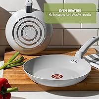 Vista 6 de T-Fal Refresh Ceramic Nonstick Cookware Set, Oven Safe Up to 350ºF, 12-Piece, Includes Stockpot, Griddle, Frying Pans, Utensils, Ceramic Pots and