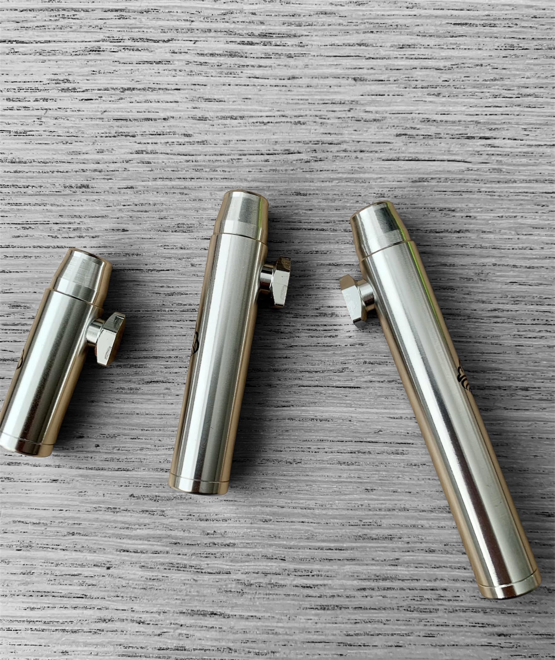 TORNADO’s Set x3 Größen – Schnupftabak dosierer aus poliertem aluminium - 1,2,4gr