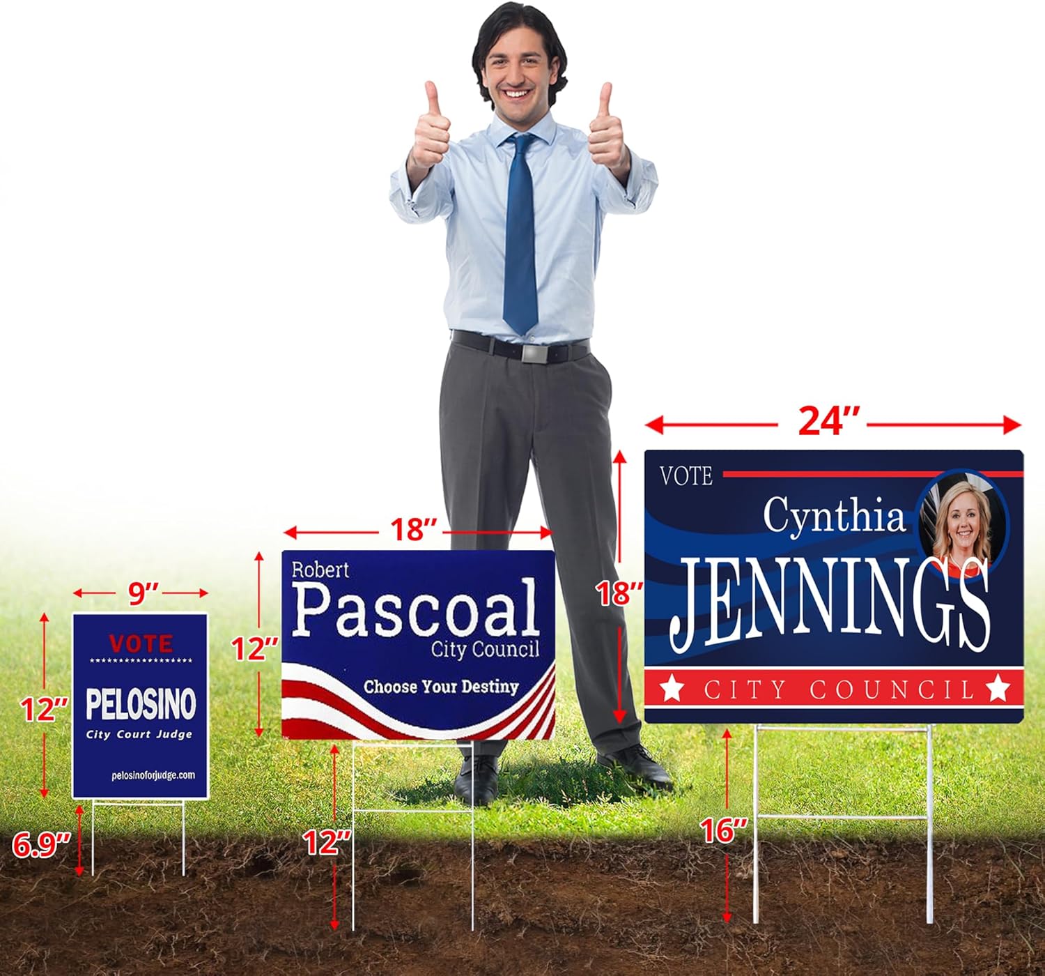 Anley Custom Yard Sign with Stake - Personalized Blank Corrugated Yard Sign for Business, Sale, Open House, Birthday and Election - Vivid Print Lawn Sign Double Sided (18x24 In)