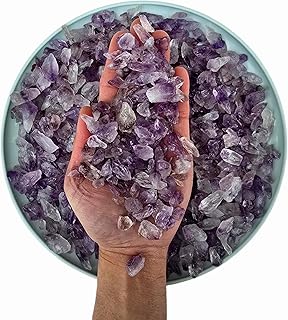 Half Pound Crushed Amethyst Crystal Bulk Chips Raw Stones for Crafting, Beading and Healing