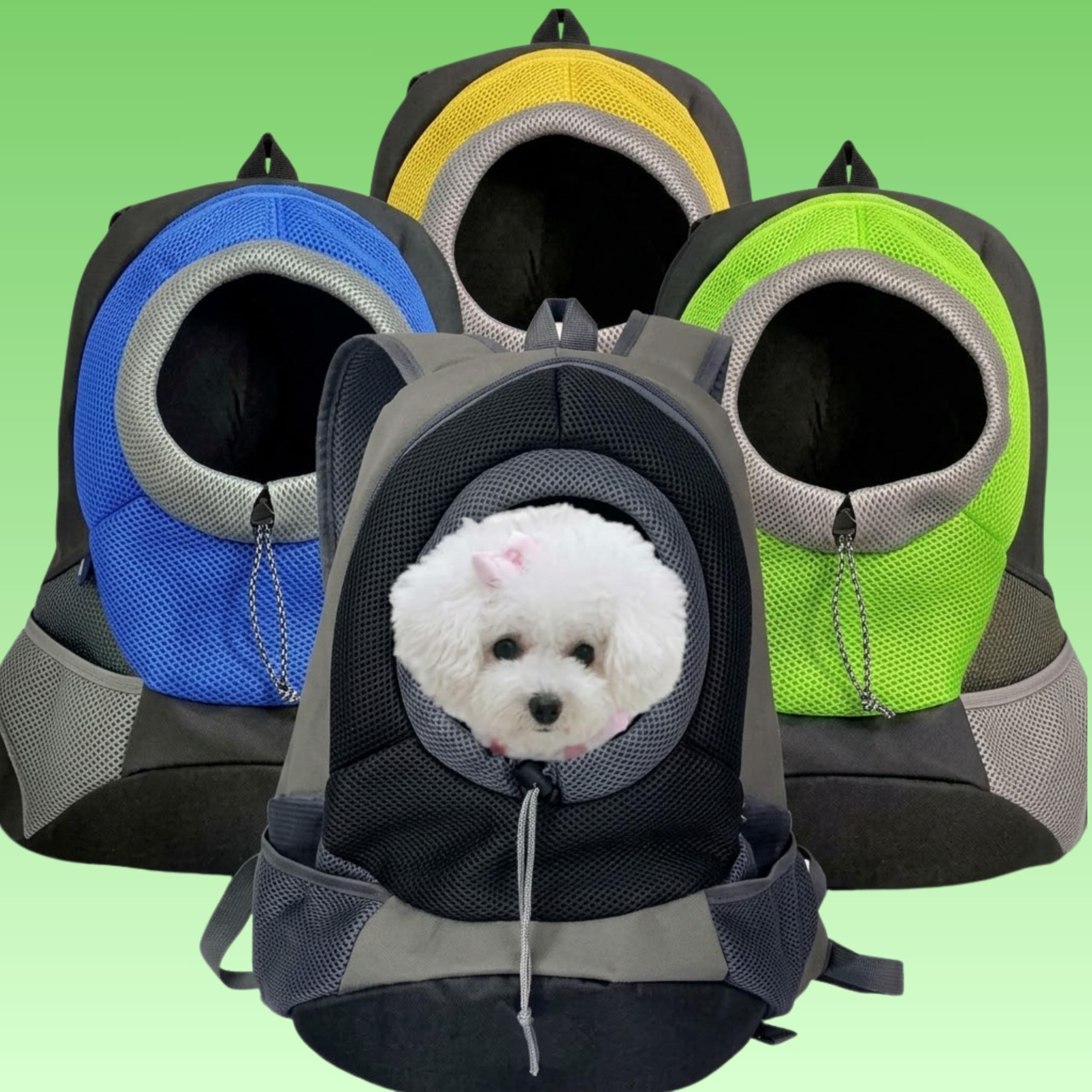 Yasta Zaino per Cani 5-7 kg, Zainetto Porta Cane Piccola, Trasportino Morbido Rete Traspirante con Foro Testa, Marsupio Viaggi Trekking