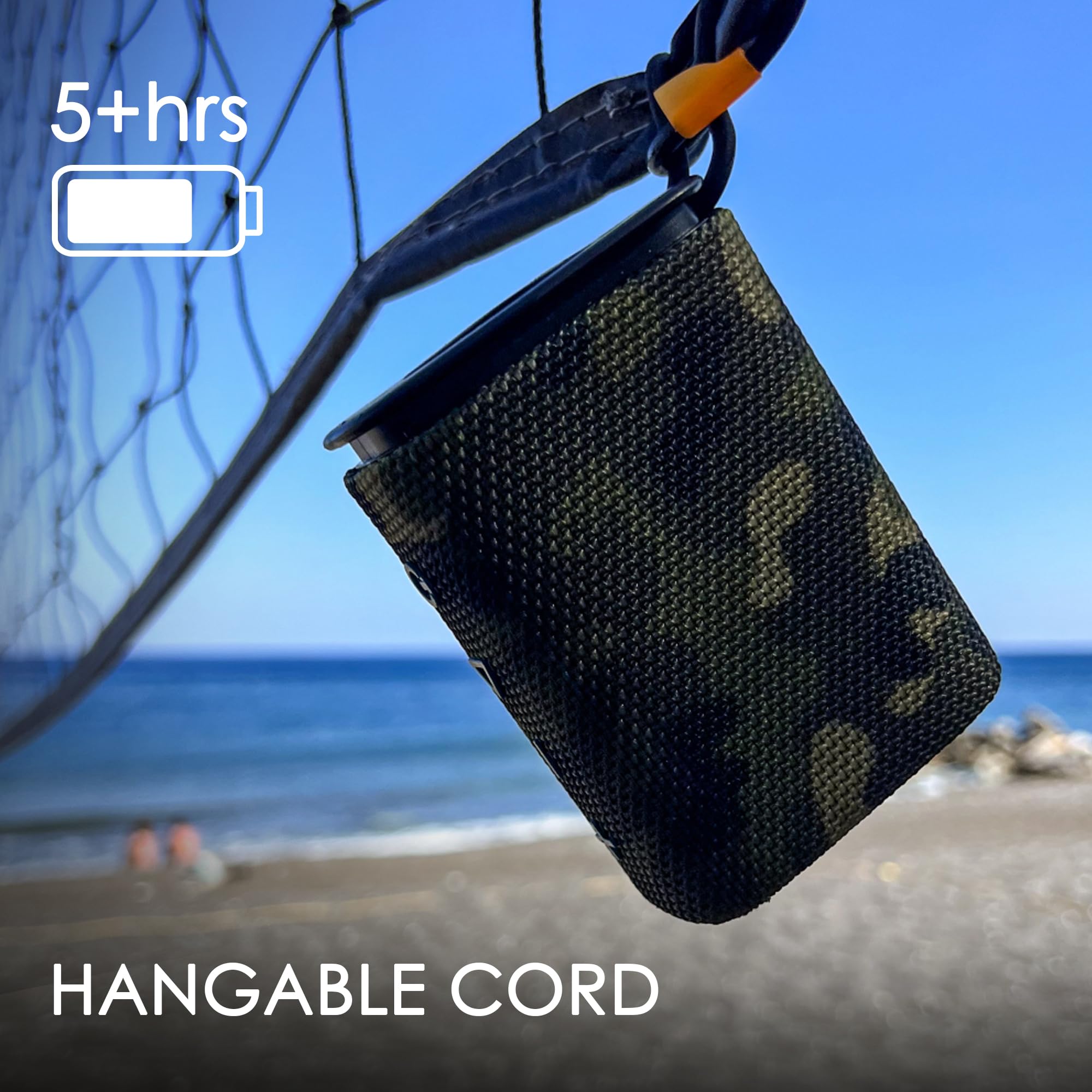 Boompods Beachboom Cassa Bluetooth Portatile - Altoparlante Impermeabile IPX7, Diffusore Audio con 5 Ore di Autonomia e Pulsante Selfie, Plastica Riciclata, Mini Speaker per Doccia e Viaggi, Blu