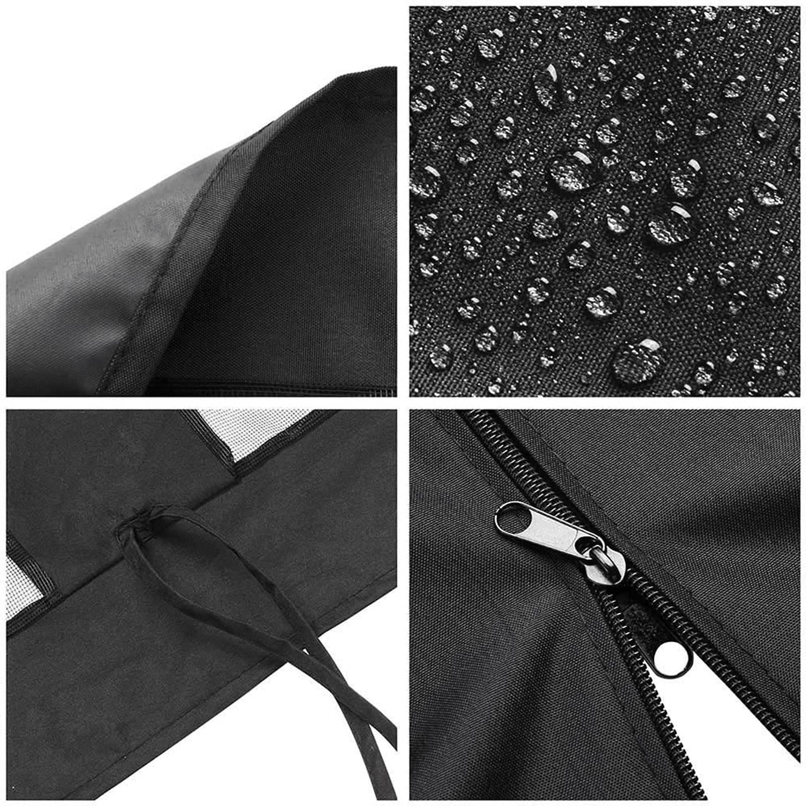 Carpa de repuesto universal para carpa de 4 paneles, paredes laterales con cremallera, mosquitera impermeable, 3 x 3 m, color negro