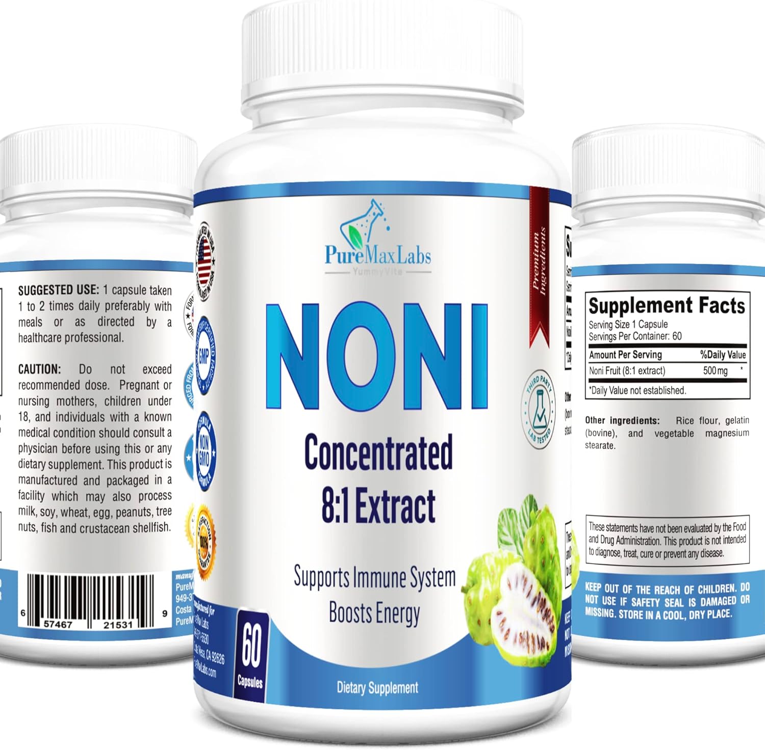 YUMMYVITE Noni Capsules Concentrated 81 Noni Fruit