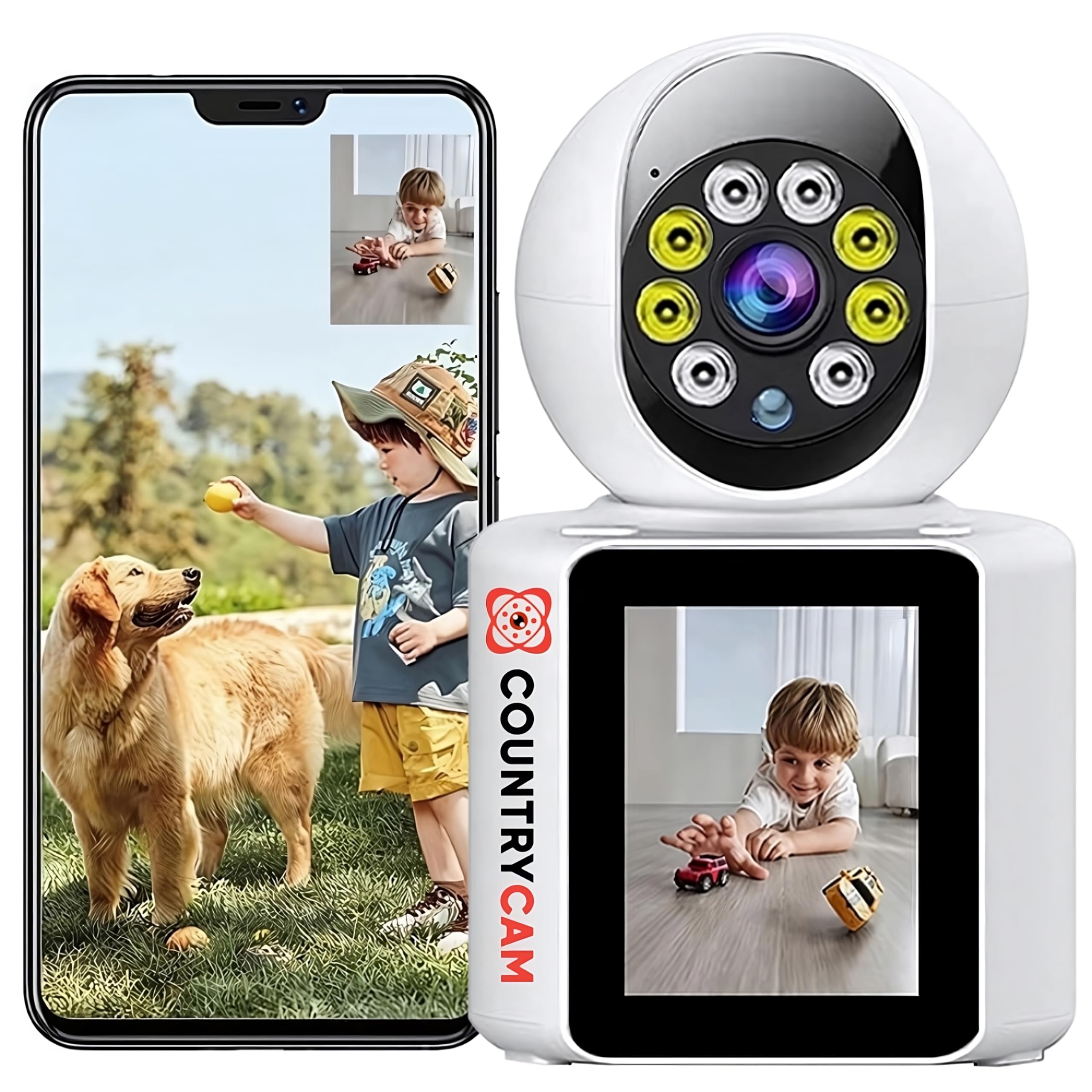 COUNTRYCAM 3MP Smart Video Calling Wi-Fi CCTV Security Camera 1080p Full HD for Home, Baby and Pet Monitoring | 360° View PTZ | Full Color Night Vision | Motion Tracking | SD Card Support (Upto 128GB) (B0D3NTMQP8) Amazon Price History, Amazon Price Tracker