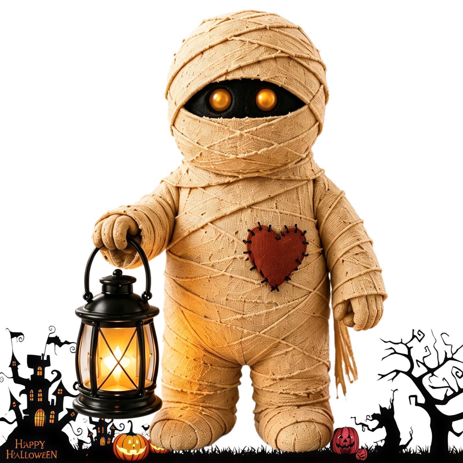 Halloweenowa statuetka upiorna rustykalna poziomowa taca statuetka ze