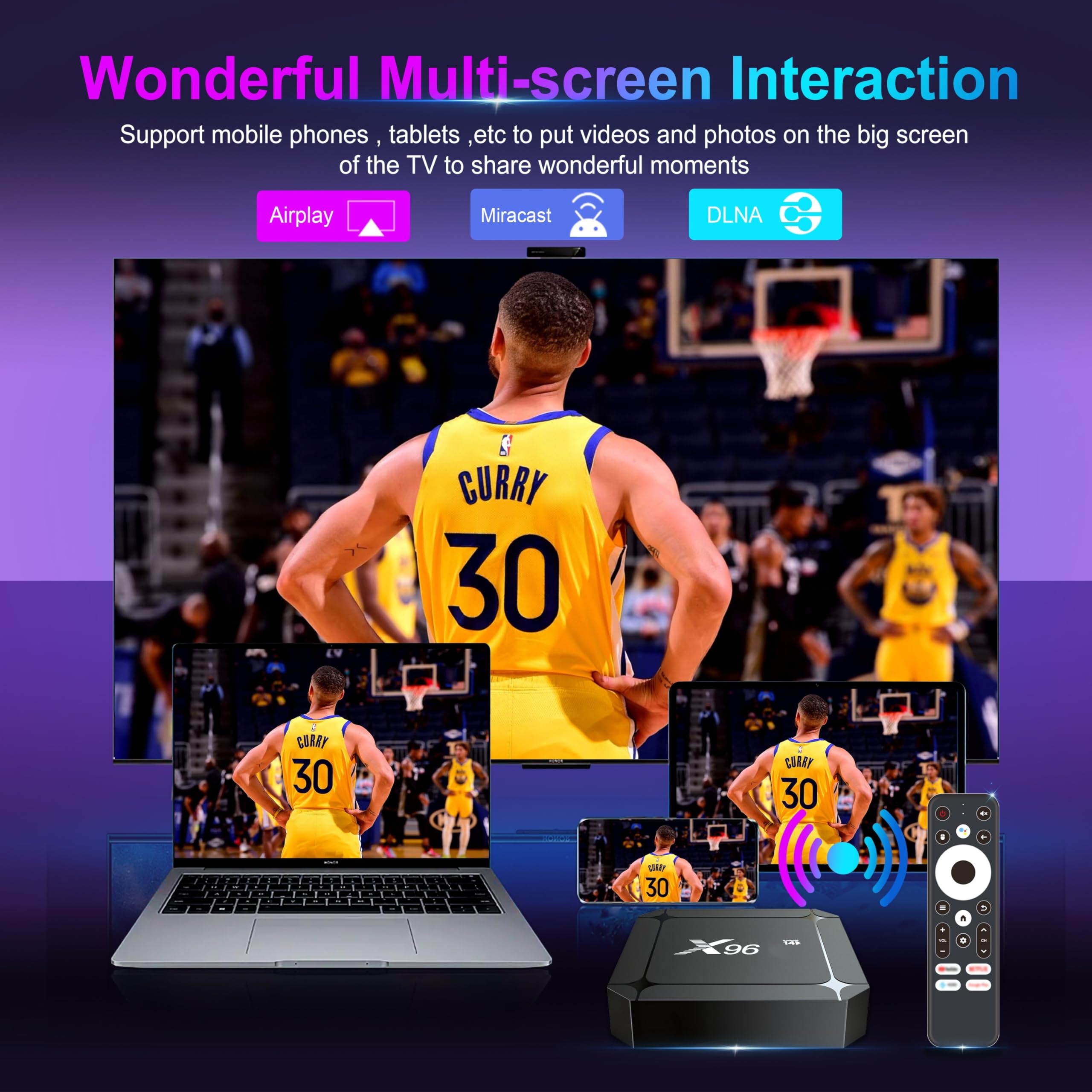 Android 14.0 TV Box, Boîtier TV 2GB RAM 16GB ROM RK3518 Quad-Core Cortex-A53, Android Box Support 2.4/5.0GHz 4K 100M Ethernet HD USB 3.0/2.0 TV Box
