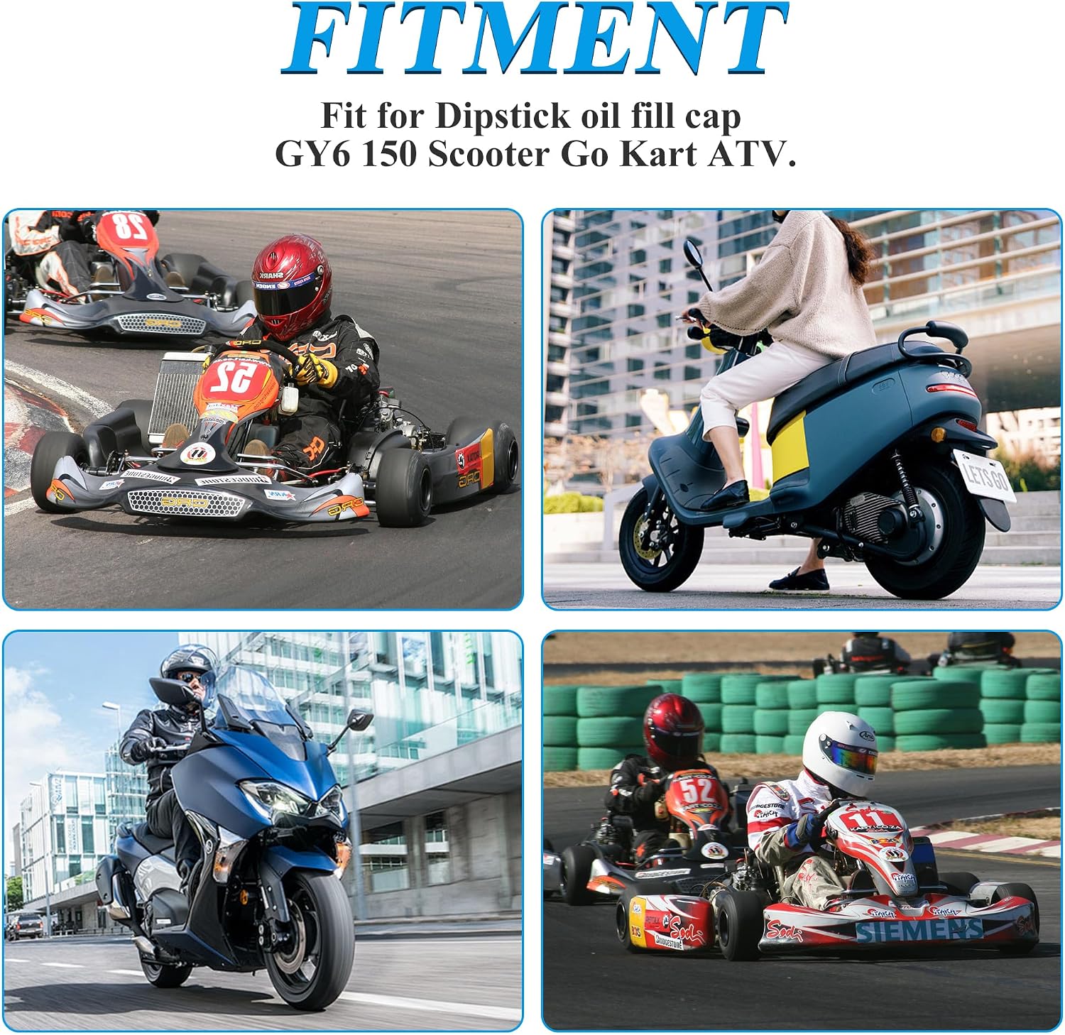 81mm Engine Dipstick Dip Stick Oil Fill Cap for GY6 50cc-150cc Engines Scooter Moped ATV Quad Go Kart 4 Wheeler Zongshen Lifan Sunl JCL Buyang Peace Haojue Loncin Jetmoto Kangdi