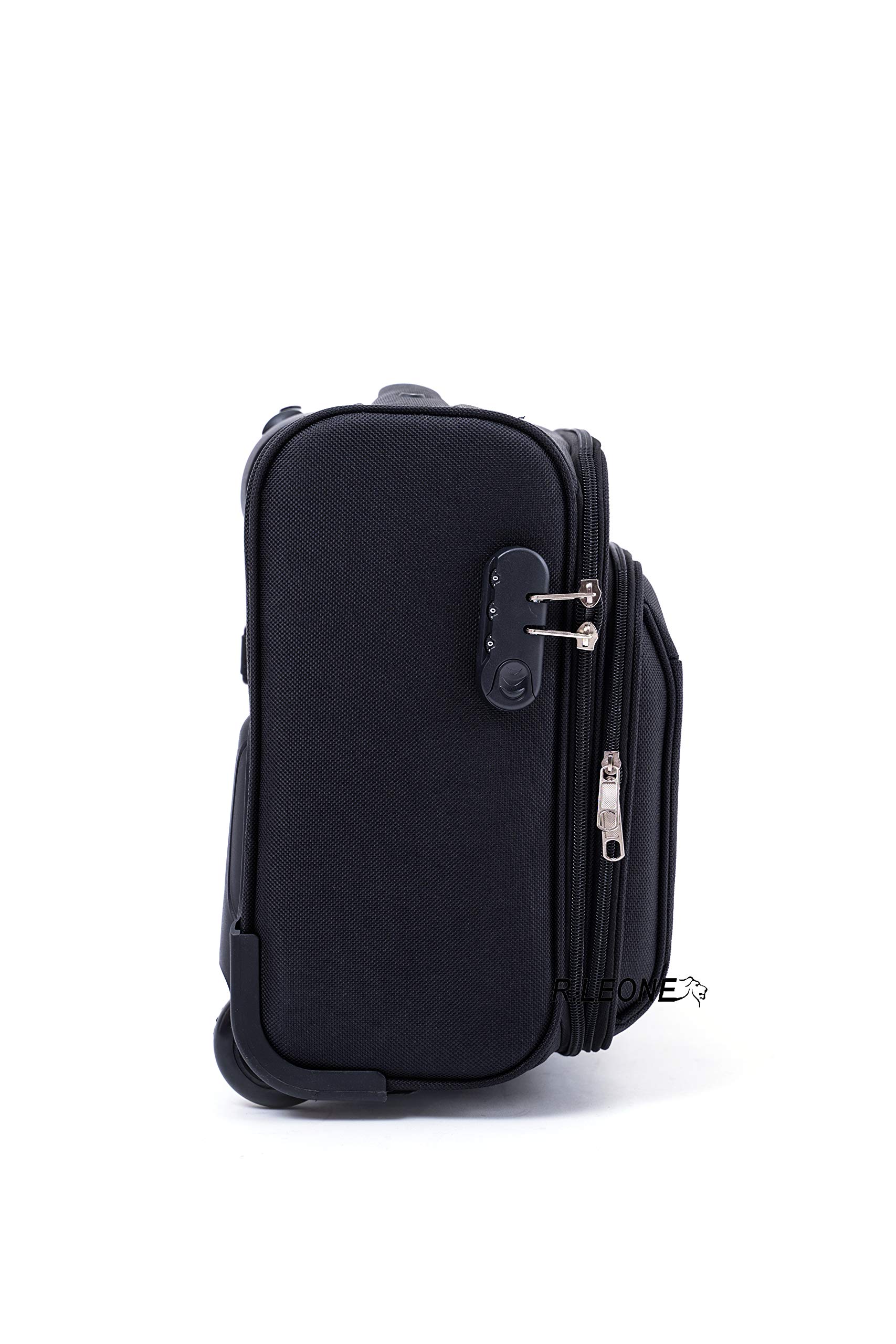 /Lumi Valigia Piccolo Leggero Pilota Business in Poliestere 42x25x35, 30 Litri 2 Ruote, Con Tasca PC, Pilota Bagagli a Mano (Nero)