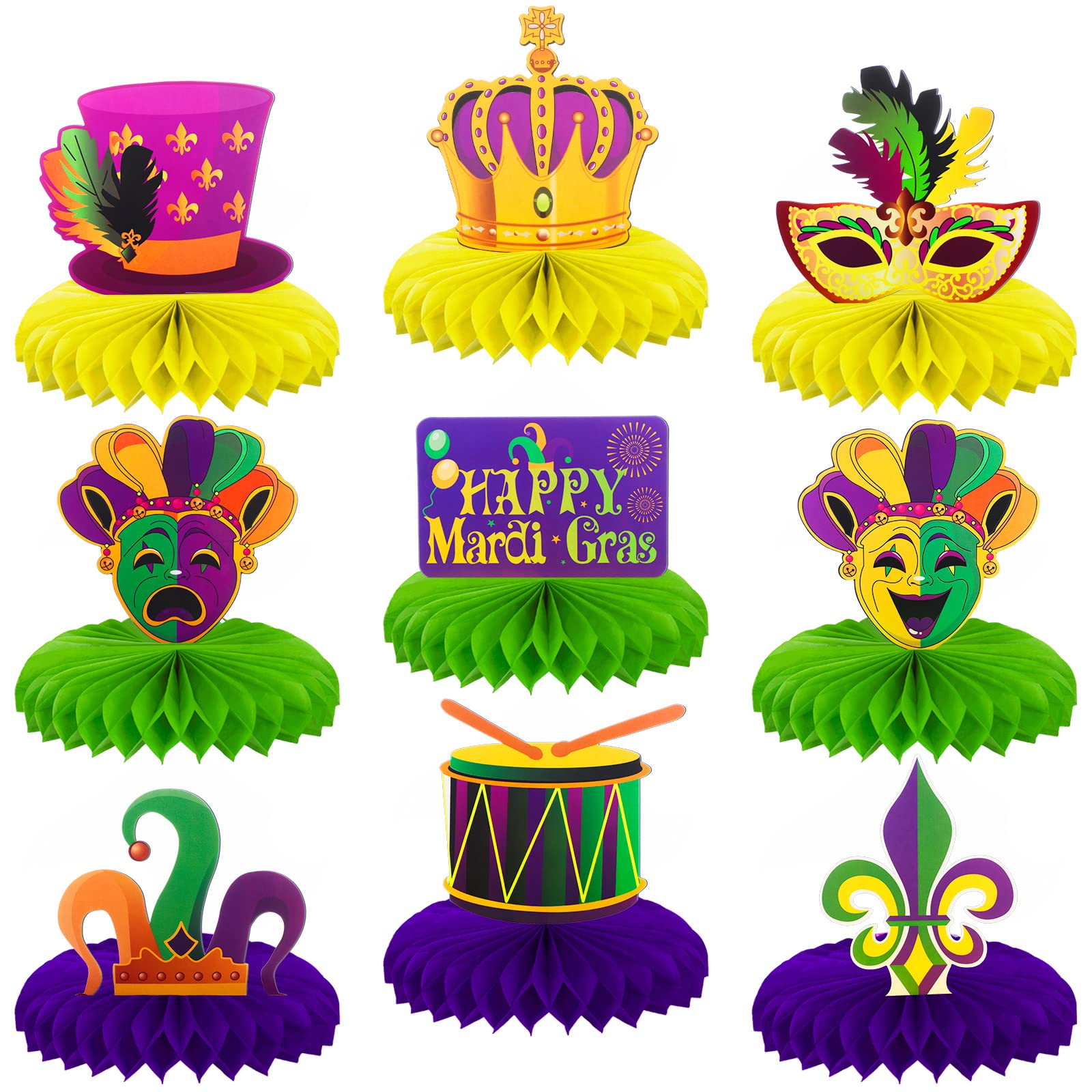 Buy 9 Pieces Mardi Gras Centerpieces Masquerade s Crown